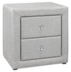 Zara Upholstered Bedside 2-Drawer Nightstand, 20.5\"W x 20.75\"H - Grey