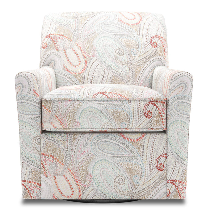 Made in Canada Sofa Lab Customizable Swivel 31\" Fabric Accent Chair - Eden Multicolour