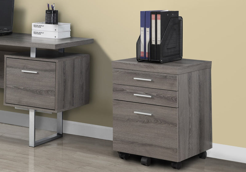 Bruno 18.25\" 3-Drawer Filing Cabinet - Dark Grey