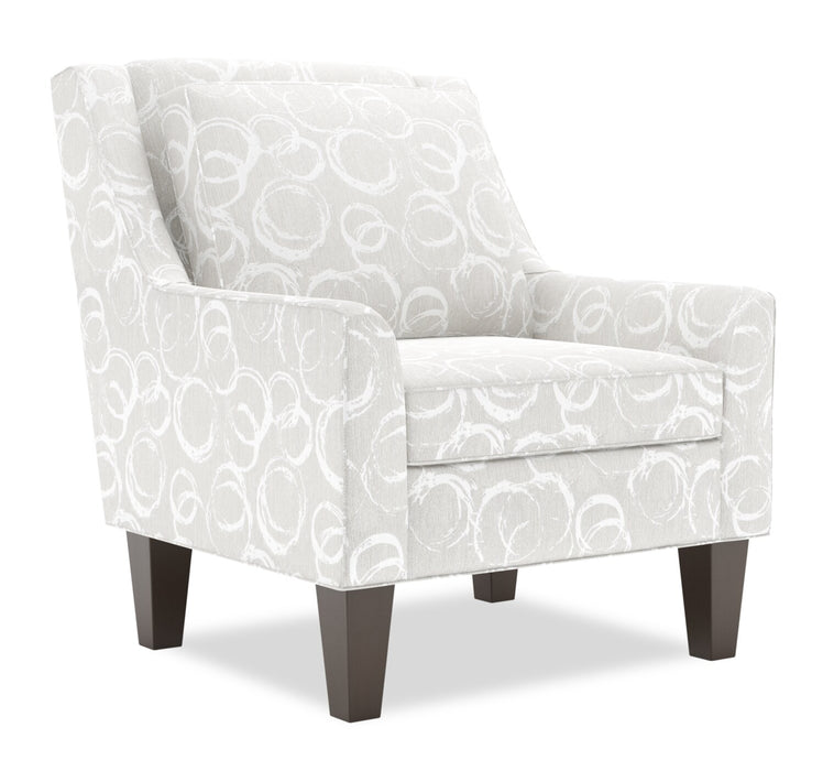 Made in Canada Sofa Lab Customizable Club 29\" Fabric Accent Chair with Wood Legs - Mist Multicolour