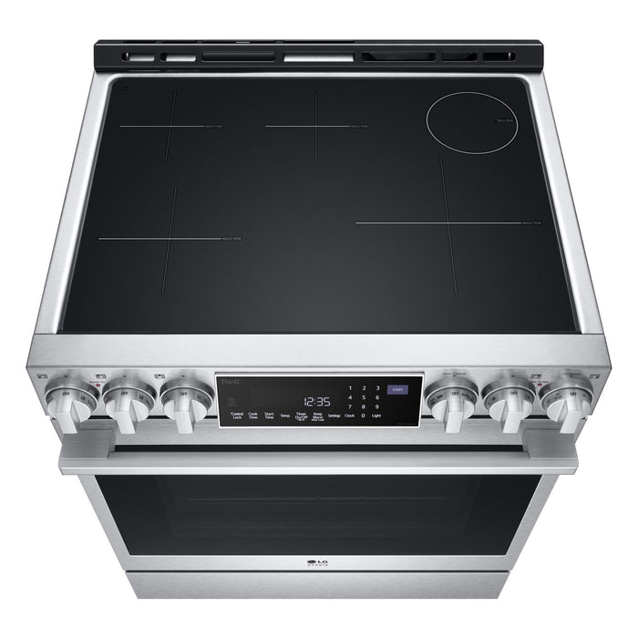 LG Studio 6.3 Cu. Ft. Smart Induction Range with Instaview & Air Fry - Smudge Proof Stainless Steel - LSIS6338F