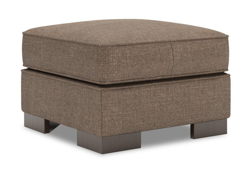 Made in Canada Customizable Sofa Lab Track 24\" Linen-Look Fabric Ottoman - Luna Praline Brown