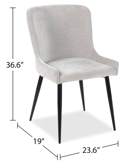 Lexi Dining Chair with Velvet-Look Fabric, Metal - Taupe