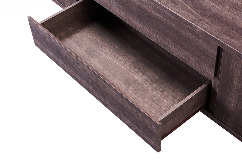 Gabe 84\" Modern TV Stand with Storage for TVs up to 90\"- Walnut Brown