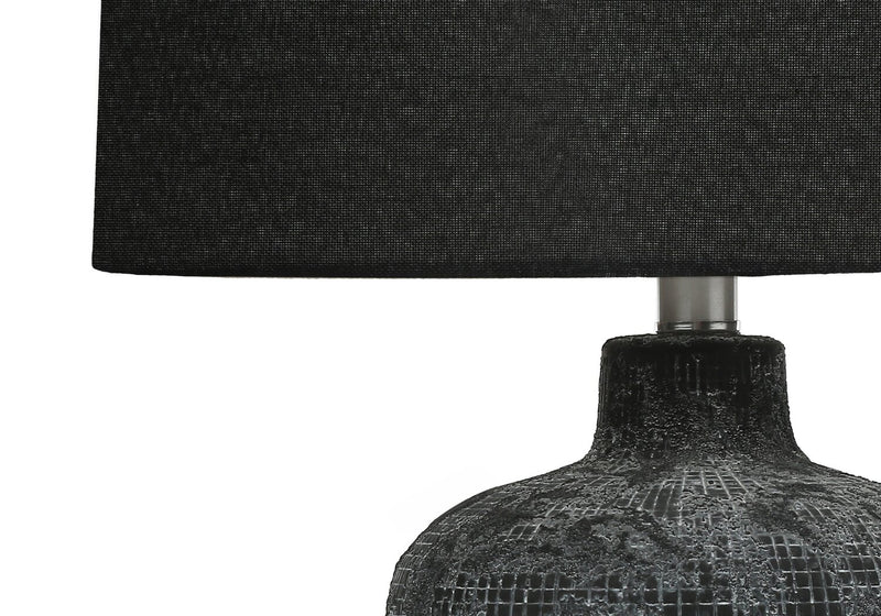 24\" Black Ceramic Textured Table Lamp