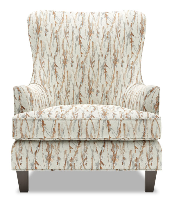 Made in Canada Sofa Lab Customizable Wingback 32\" Fabric Accent Chair - Mineral Multicolour