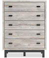 Zen Bedroom Chest of Drawers, 5-Drawer, 44.7\"W x 52.5\"H - Grey