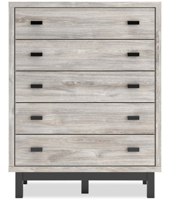 Zen Bedroom Chest of Drawers, 5-Drawer, 44.7\"W x 52.5\"H - Grey