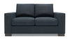 Made in Canada Customizable Sofa Lab Track  62\" Linen-Look Fabric Loveseat with Track Arms - Luna Sailor Blue