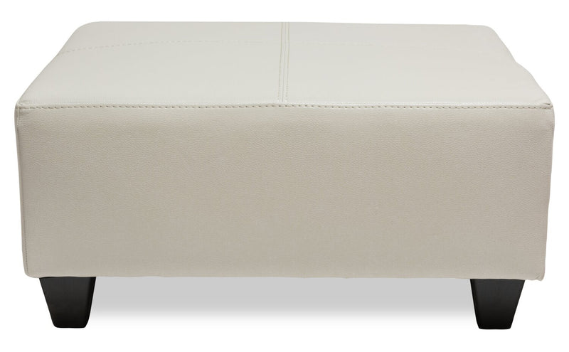 Made in Canada Addison 37\" Leather-Look Ottoman - Beige