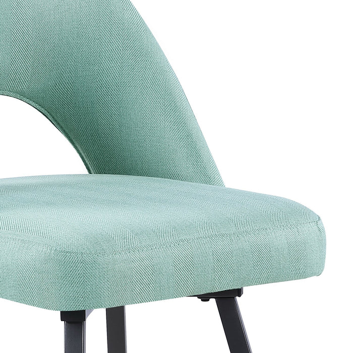 Elijah Dining Chair with Linen-Look Fabric, Metal - Aqua