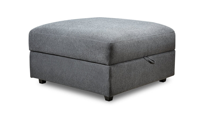 Scott Living Evolve Modular 39.5\" Linen-Look Fabric Storage Ottoman with Feather Down Cushion - Charcoal Grey