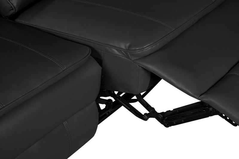 Chandler 82\" Leather-Look Fabric Reclining Sofa - Grey