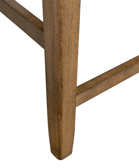 Dena 5pc Counter-Height Dining Set with Table & 4 Chairs, 42-60\"W Extension, Round  - Oak Brown