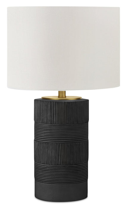 24\" Black and Gold Textured Table Lamp