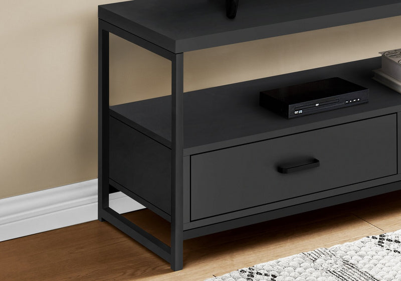 Corban 48\" Modern TV Stand with Storage and Cable Management for TVs up to 55\"- Black