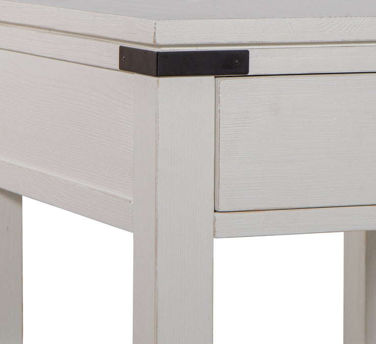 Harper 24\" Modern End Table with Storage and Shelf - White Pine