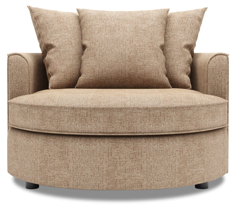 Made in Canada Sofa Lab Customizable Cuddler 48\" Chenille Fabric Accent Chair - Luxury Taupe