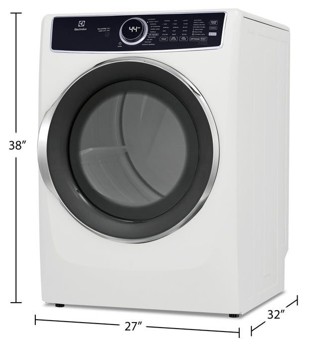 Electrolux 8 Cu. Ft. Electric Dryer with Steam - White - Stackable - ELFE753CAW