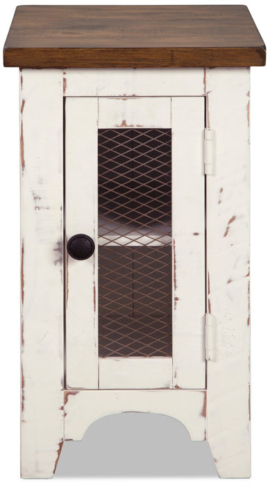 Benjy 14\" Rustic Chairside Table with Storage - Two Tone Wood