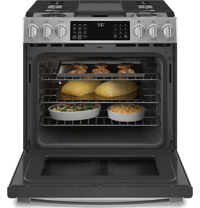 Profile 5.6 Cu. Ft. Smart Dual Fuel Range with True European Convection - Stainless Steel Fingerprint Resistant - PC2S930YPFS