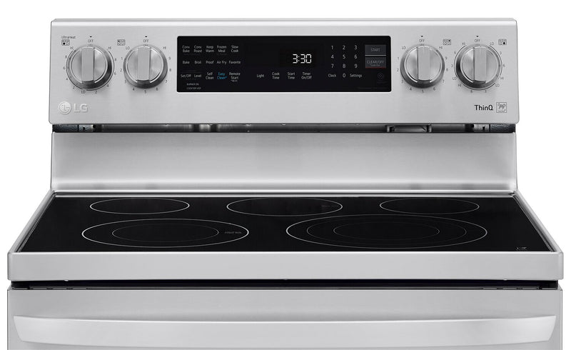 LG 6.3 Cu. Ft. Smart Electric Range with Air Fry and True Convection - Smudge Proof Stainless Steel - LREL6325F
