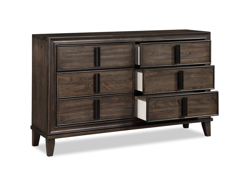 Kane Bedroom 6-Drawer Dresser, 61\"W x 38.3\"H - Brown