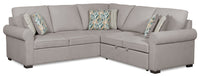 Scott Living Haven 2-Piece Right-Facing Chenille Fabric Sleeper Sectional - Grey 