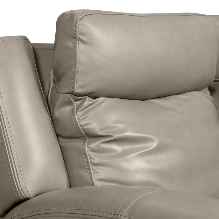 Scott Living Prescott 79\" Genuine Leather Power Reclining Loveseat with Power Headrests - Grey