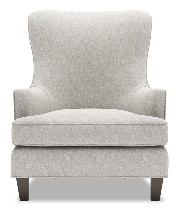 Made in Canada Sofa Lab Customizable Wingback 32\" Chenille Fabric Accent Chair - Luxury Silver
