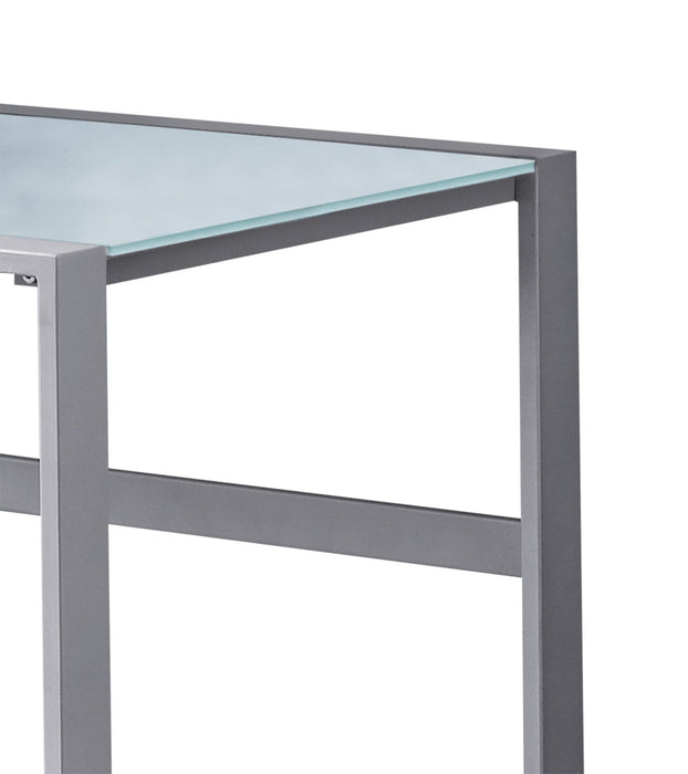 Kyle 48\" Glass-Top Office Desk - Silver