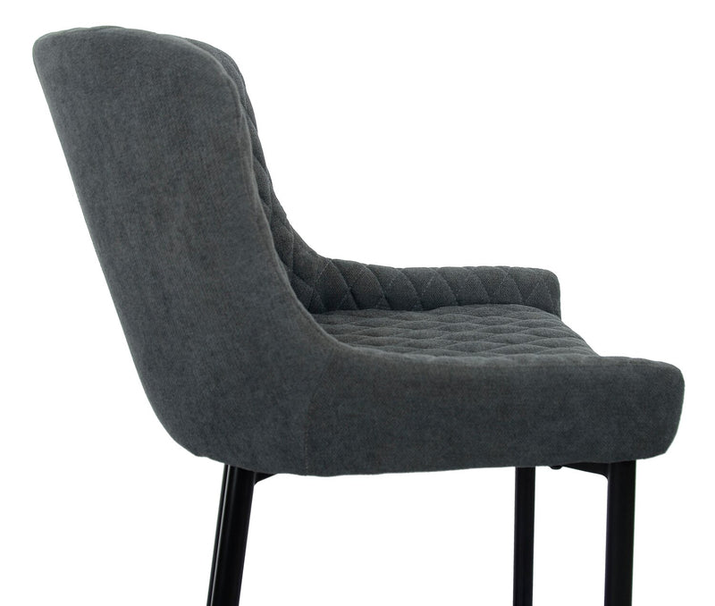 Demi Counter-Height Stool with Velvet-Like Fabric, Metal - Grey