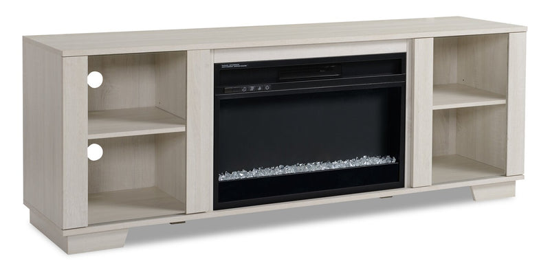 Antoni 62\" Modern Electric Fireplace TV Stand with Storage and Cable Management for TVs up to 70\"- White