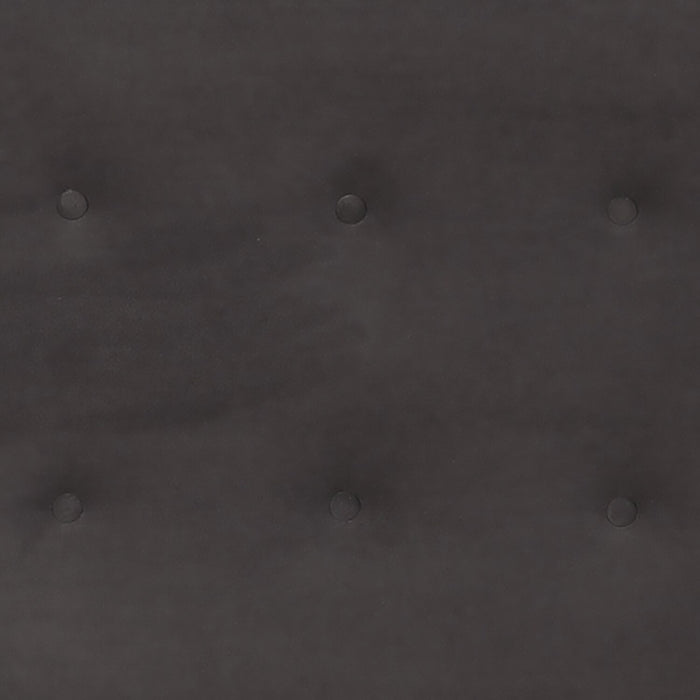 Nash Upholstered Platform Bed in Dark Grey Fabric, Button Tufted - Full Size