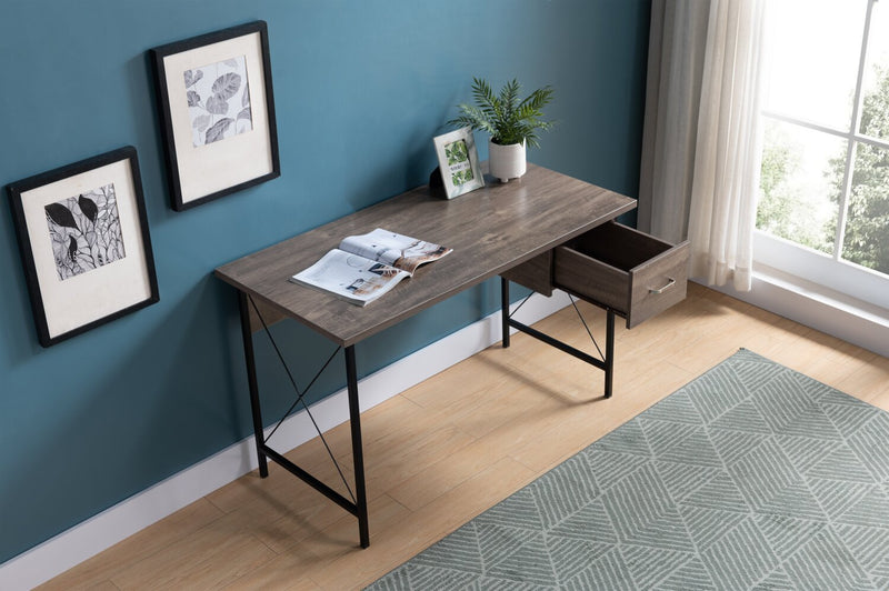 Ivan 47.25\" Office Desk with Drawer - Hazelnut