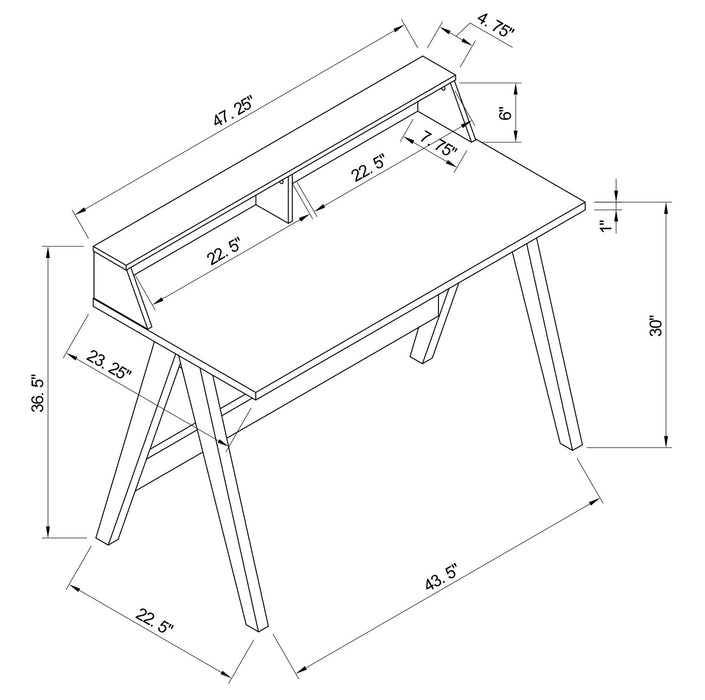 Igor 47.25\" Computer Office Desk with 2 Cubbyholes- Taupe