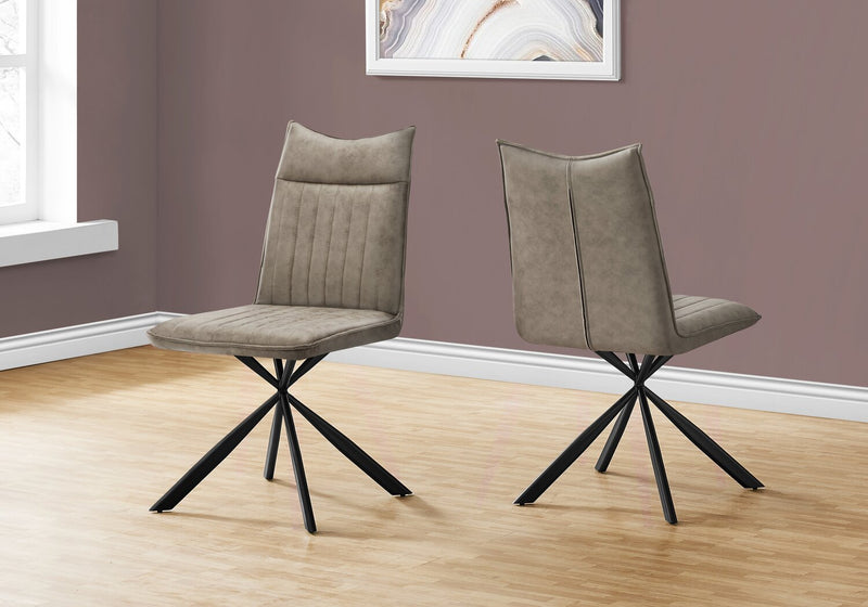 Ravi Dining Chair with Vegan-Leather Fabric, Metal - Taupe