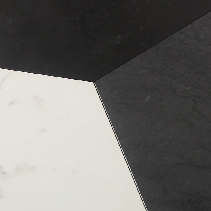 Titan 25\" Modern Round End Table - White, Grey & Black 