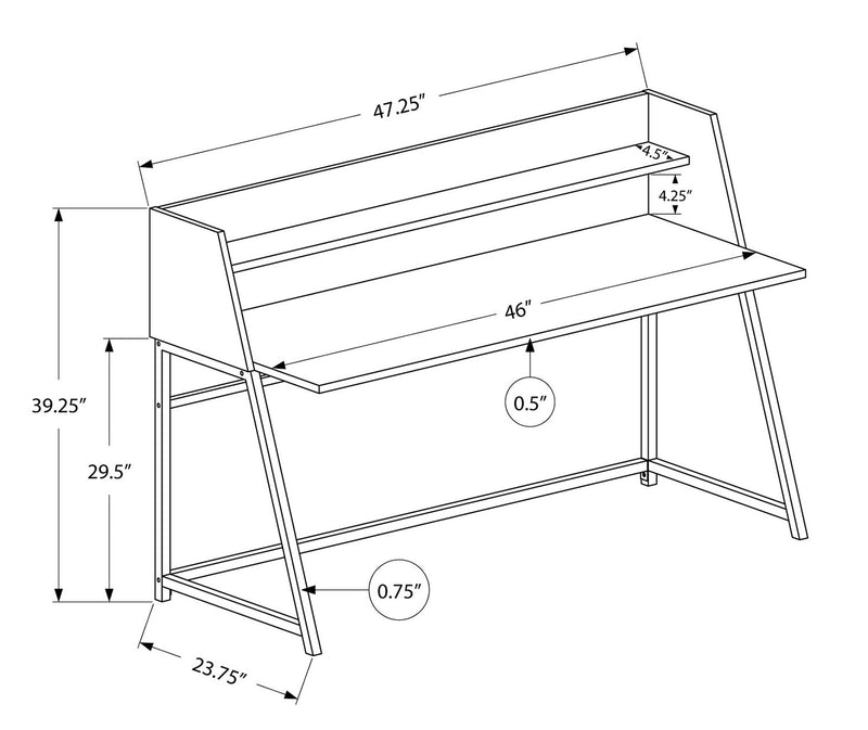 Lawson 47.25\" Office Desk with Small Hutch - Brown