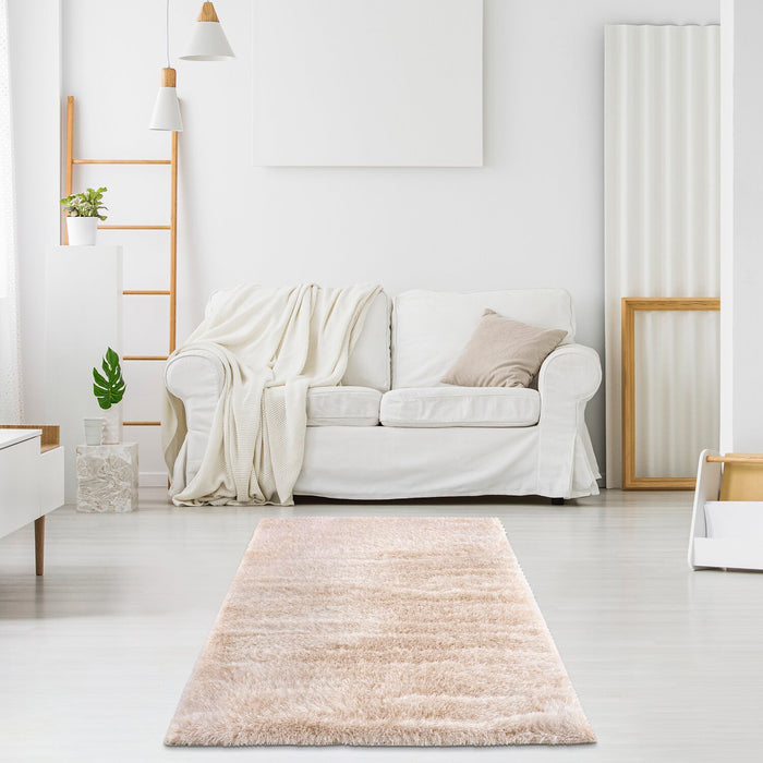 Harlow Beige Shag Area Rug - 5' x 7'