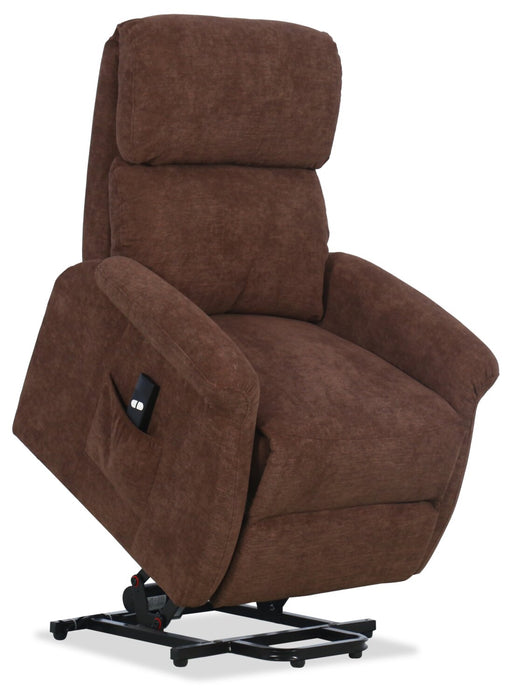 Ruben 32\" Chenille Fabric Power Lift Reclining Chair - Chocolate Brown
