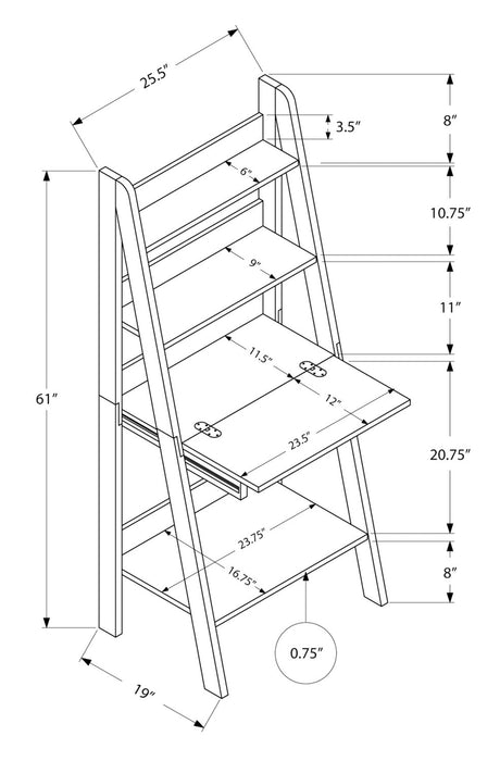 Darian 25.5\" Ladder Style Office Desk - Espresso 