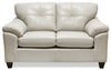Made in Canada Addison 63\" Leather-Look Fabric Loveseat with Removable Seat Cushions and Tufting - Beige