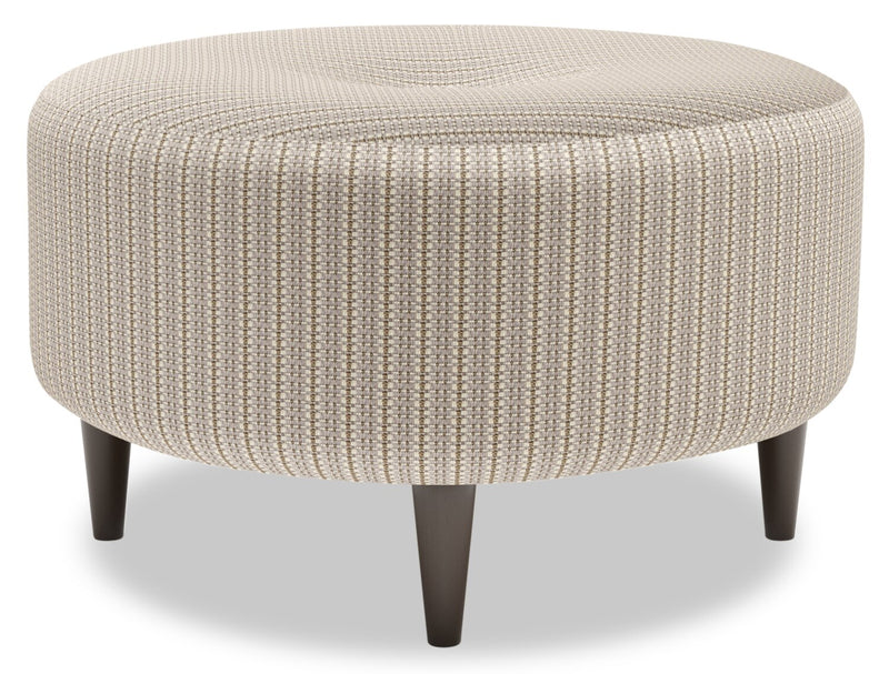 Made in Canada Customizable Sofa Lab The Curve 31\" Fabric Ottoman - Mushroom Beige