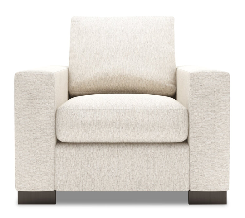 Made in Canada Sofa Lab Customizable Track 38\" Chenille Fabric Chair with Track Arms - Luxury Sand Beige