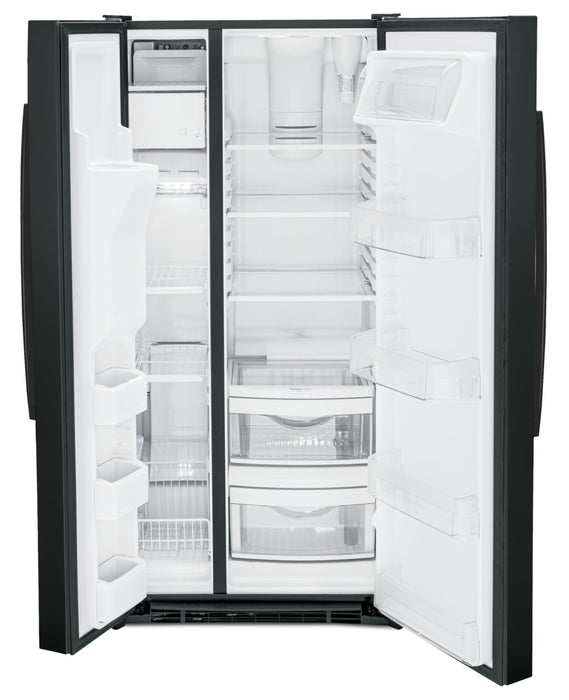 GE 33\" 23.2 Cu. Ft. Side-by-Side Refrigerator - Black - GSS23GGPBB