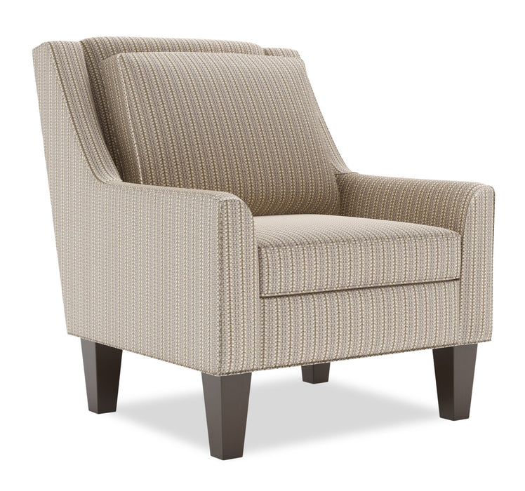 Made in Canada Sofa Lab Customizable Club 29\" Fabric Accent Chair with Wood Legs - Mushroom Beige