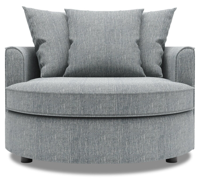 Made in Canada Sofa Lab Customizable Cuddler 48\" Linen-Look Fabric Accent Chair - Luna Pewter Grey