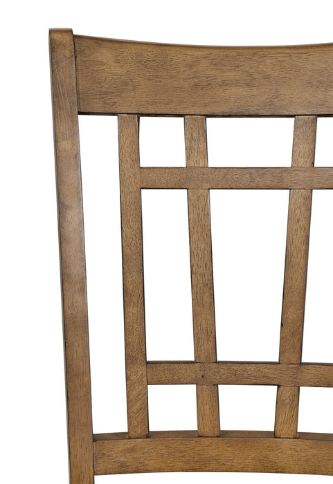 Dena 5pc Dining Set with Table & 4 Chairs, 42-60\"W Extension, Round  - Oak Brown