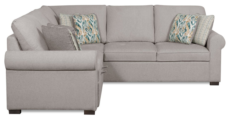 Scott Living Haven 2-Piece Left-Facing Chenille Fabric Sleeper Sectional - Grey